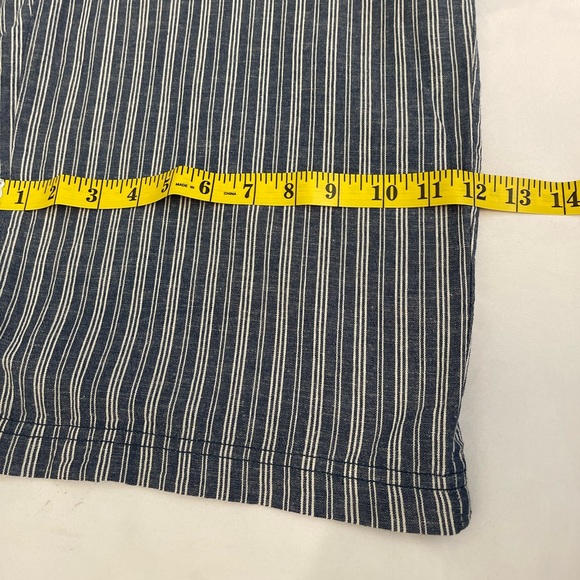 Lane Bryant Linen Blend Crop Capri Striped Draw String Size 16 Blue - Picture 9 of 10